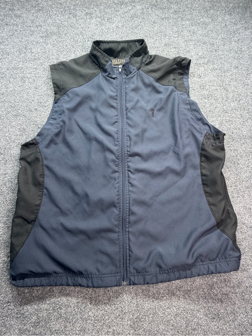 Austin Golf Men's Navy & Black Zip-Front Performance Vest